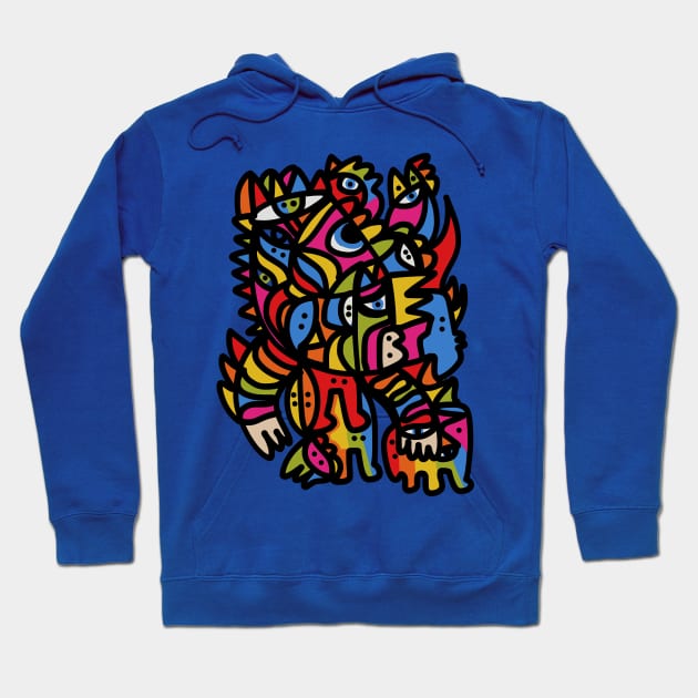 Aztec Rainbow King Graffiti Hoodie by signorino